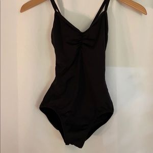motion wear black pinched front leotard size S